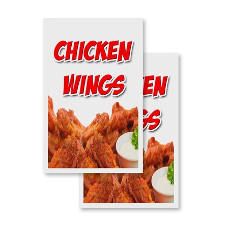 Signmission Chicken Wings, Vinyl Decals Only 24 Inch x 36 Inch, Vinyl Decal, 2PK DSB-2436-2PACK-Chicken Wings