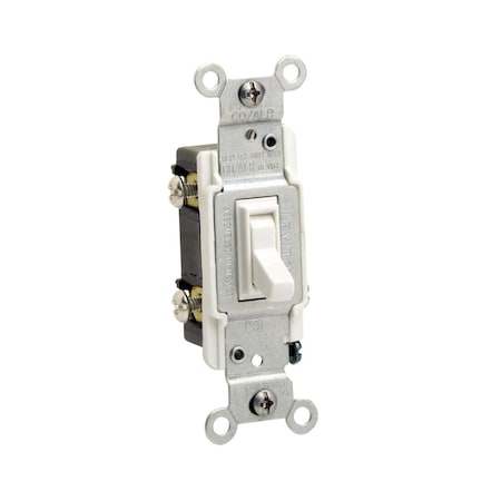 Leviton Toggle Switch, 15 Amp, 120 Volt, White 2653-2W