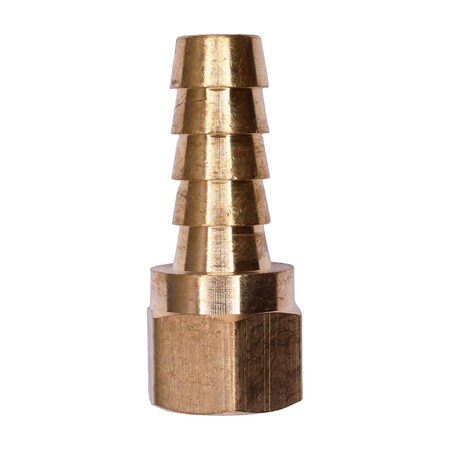 Auveco Brass Hose Barb 3/8in To Female Pipe 1/4in Adapter, 5PK 440
