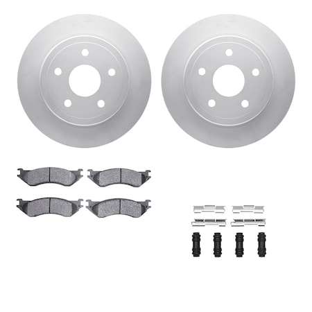 Dynamic Friction Co DFC GEOSPEC Coated Rotor- Heavy Duty Brake Pad includes Hardware 4412-40016