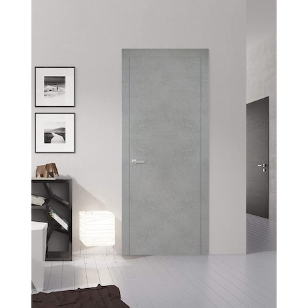 Sartodoors French Interior Door, 18" x 80", Concrete PLANUM0010ID-BTN-18