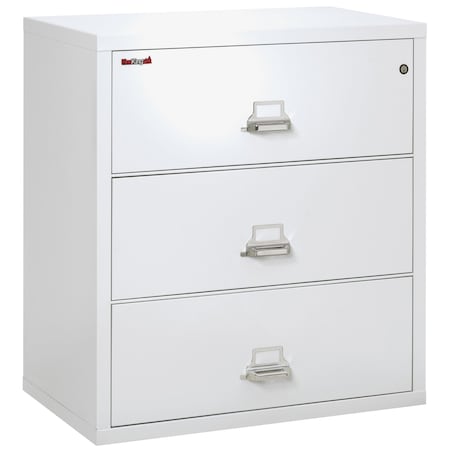 Fireking 3 Drawer, 1 Hr Fire & Impact Rated, 38" Wide Lateral Arctic White 3-3822-CAW