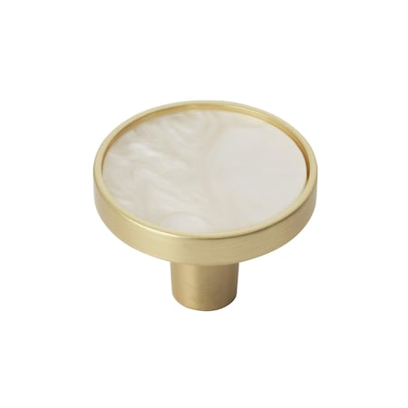 Amerock Accents 1-1/4 inch 32mm Diameter Gold/Mother of Pearl Cabinet Knob, 2PK 2PK36971MOP