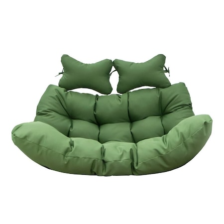 Leisuremod 2-Person Hanging Egg Chair Cushion, Weather-Resistant, Headrest & Zippered Cover ES52C-DG