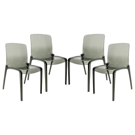 Leisuremod Murray Modern Dining Chair, Black, 4PK MC20TBL4