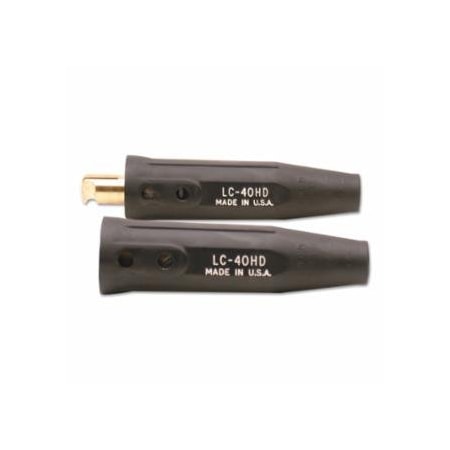Lenco Cable Connector, Double Oval Point Screw Connection, Male/Female, 3/0 to 4/0 AWG Cap, Black 380-05060