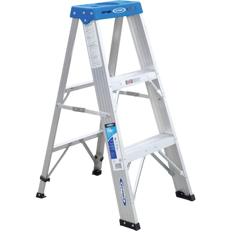 Werner 3 Ft. Aluminum Step Ladder with 250 Lb. Load Capacity Type I Ladder Rating 363