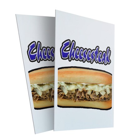 Signmission Cheesesteak, Plastic Signs Only 24 Inch x 36 Inch, Corrugated Plastic, 2PK CSB-2436-2PACK-Cheesesteak