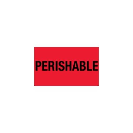 Bubblefast 3 x 5'' - ''Perishable'' Fluorescent Red Labels BFDL1328