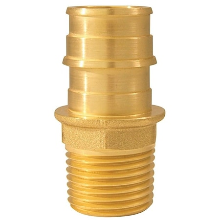 Apollo Valves ExpansionPEX Series Pipe Adapter, 34 x 12 in, Barb x MPT, Brass, 200 psi Pressure EPXMA3412