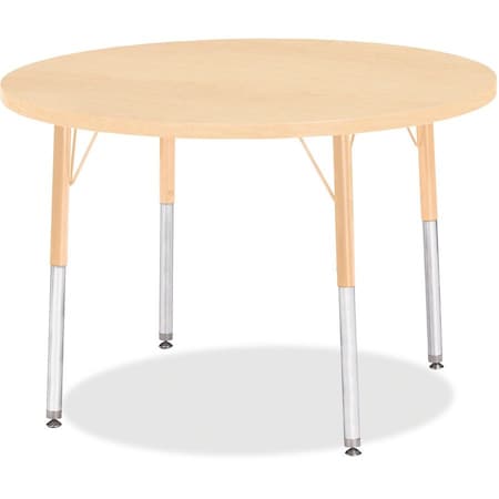 Jonti-Craft Berries Round Activity Table, 36 in. Diameter, A-height, Maple/Maple/Camel 6488JCA251