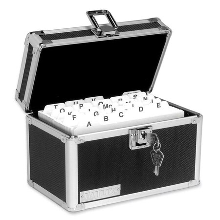 Ideastream Ideastream VZ01169 Vaultz Locking Index Card File with Flip Top Holds 350 3 x 5 Cards Black VZ01169