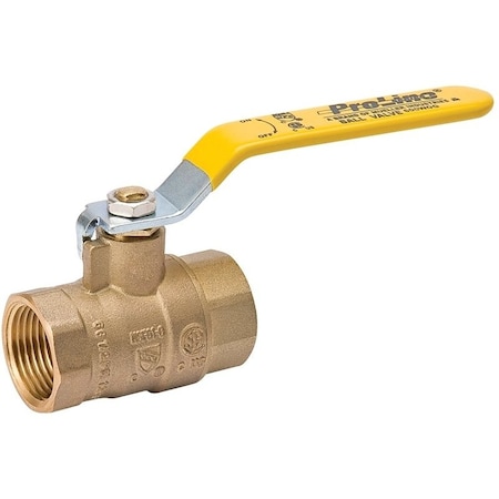 B & K Ball Valve, 2 in Connection, FPT x FPT, 600/150 psi Pressure, Manual Actuator, Brass Body 107-828NL