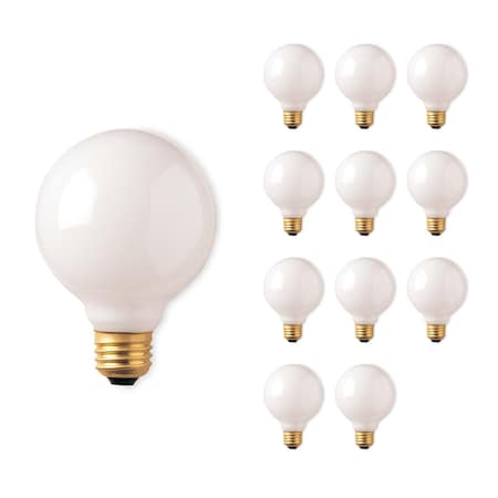 Bulbrite Incandescent G30 Medium Screw Base E26 White finish Light Bulb, 40 Watt, 12PK 861219