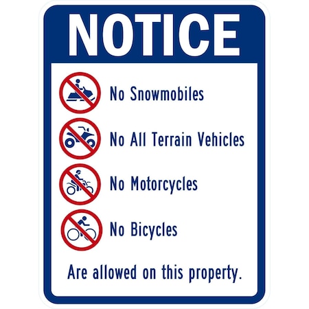 Lyle Notice (Sym) No Snowmobiles (Sym) No All Terrain, 18x24, Engineer Grade, White G-10246-EG_18x24