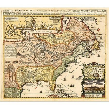Homeroots Vintage 1773 Map Of British Empire In North America Unframed Print Wall Art 391945