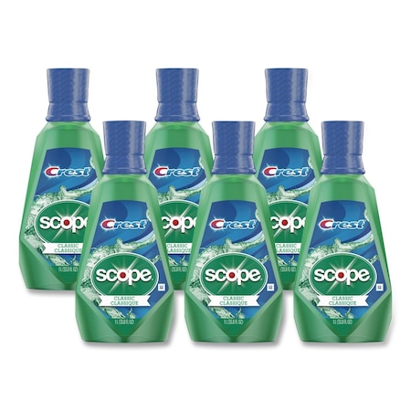 Crest + Scope Mouth Rinse, Classic Mint, 1 L Bottle, PK6 95662