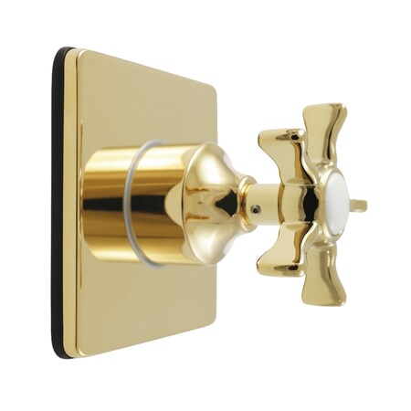 Kingston Brass Single-Handle Three-Way Diverter Valve with Square Trim Kit, Polished Brass KS3042NX