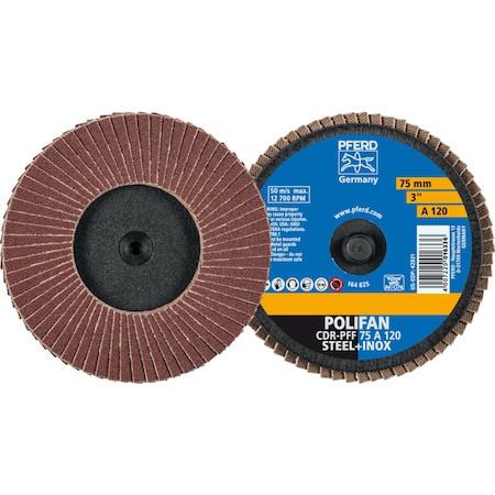 Pferd 3'' POLIFAN Mini Flap Disc - Flat - Aluminum Oxide - 120 Grit 42921