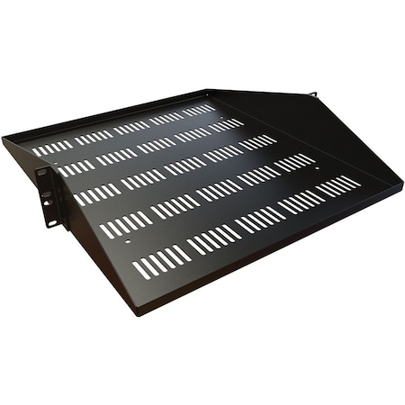 Hammond 2U 19.5in Depth Vented Centered Rack Shelf - Black - 200 lbs Rated DNDMV19BK1
