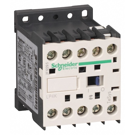 Square D TeSys K contactor, 3P, AC-3= 440 V 12 A, 1 NC aux, 24 V DC coil LP4K1201BW3