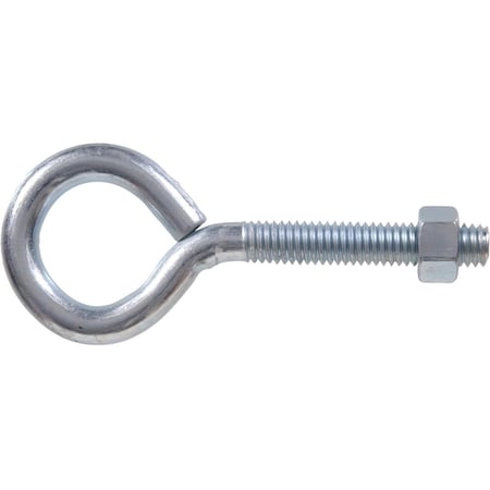 Flagged, Eye Bolt With Hex Nut, 0.25-20 x 3 in. -Box of 25, 2PK