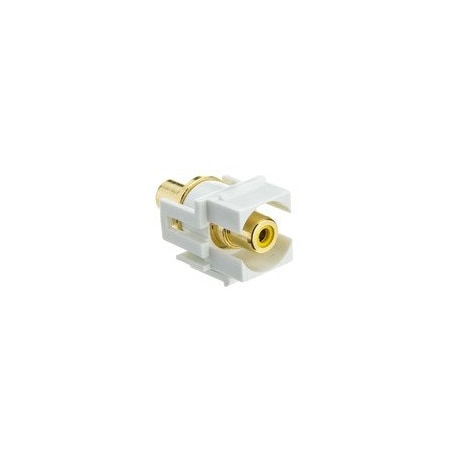 Keystone Insert White Recessed RCA Female Coupler Yellow RCA Keystone Insert White Recessed RCA Female Coupler Yellow RCA