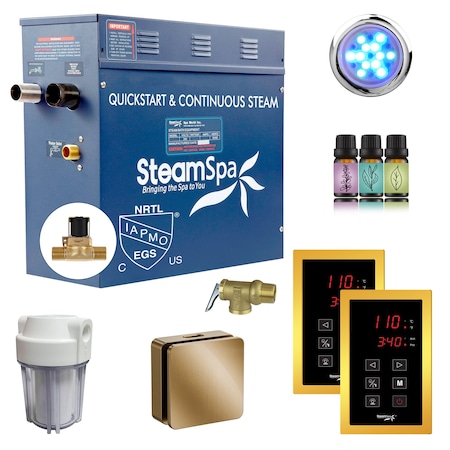Steamspa Royal Series 7.5KW Steam Generator w/ Continuous Steam, Dual Touchpads and Filter in Gold RYTS750GD