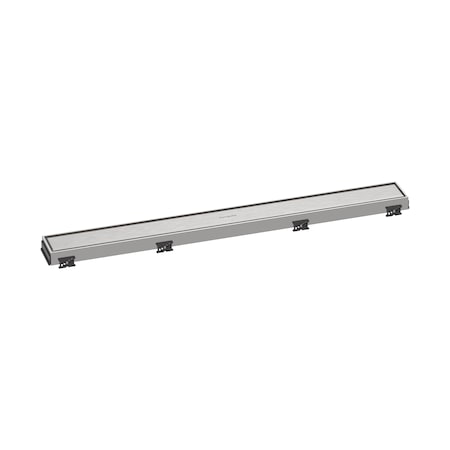 Hansgrohe RainDrain Match Trim Zero/ Tile 27 5/8" with Height Adjustable Frame in Brushed Stainless Steel 56037801