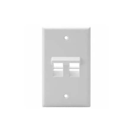 Leviton 2-Port Angled Wallplate Unload, 1-Gang Use W/Snap-In Modules 41081-2WP