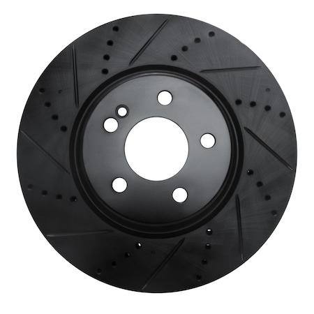 Dynamic Friction Co DFC Brake Rotor - Drilled and Slotted - Black 633-63162L