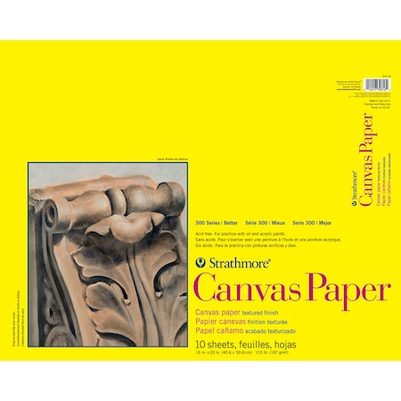 Strathmore 300 Series Canvas Paper Pad, Glue Binding, 10 Sheet, 16x20 inch P310-16-1