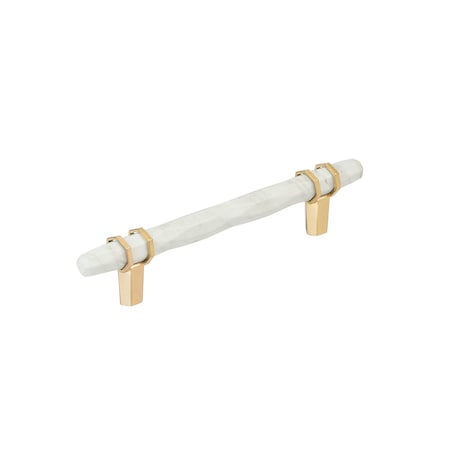 Amerock Carrione 5-1/16 inch 128mm Center-to-Center Marble White/Champagne Bronze Cabinet Pull BP36649MWCZ