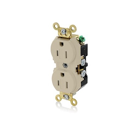 Leviton Industrial Series Extra Heavy Duty Grade Tamper Resistant Duplex Receptacle, 15 Amp, 125 Volt 5262-SGI