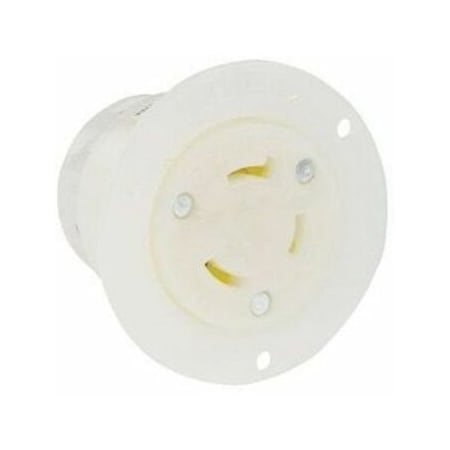 Leviton Locking Receptacle, L6-15R, 15 A, 250V AC, Single Phase, 2 Pole, Flush Mount, Screw Terminals 4585-C