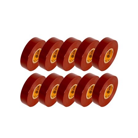 Gtse Brown Vinyl Electrical Tape, 3/4in x 66ft - Pack of 10, 10PK PVC-400-BRN-10