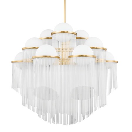 Corbett Lighting Celestial 12 Light Chandelier 38.5 In. Aged Brass 398-38-AGB