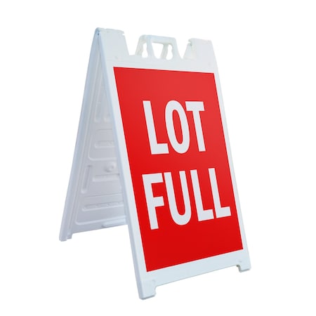 Signmission Lot Full, A-Frame & 2 Decals Installed, Heavy-Duty Plastic Frame SBHD-D-2436-Lot Full
