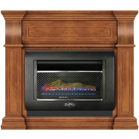 Duluth Forge Mini Hearth Ventless Gas Wall Fireplace, 26,000 BTU, T-Stat Control, Toasted Almond Finish DF300L-M-TA