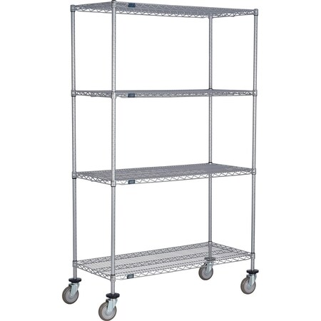 Global Industrial Nexel 4 Shelf Truck, Nexelate, 60"W x 36"D x 69"H, Polyurethane Swivel Casters B3156230