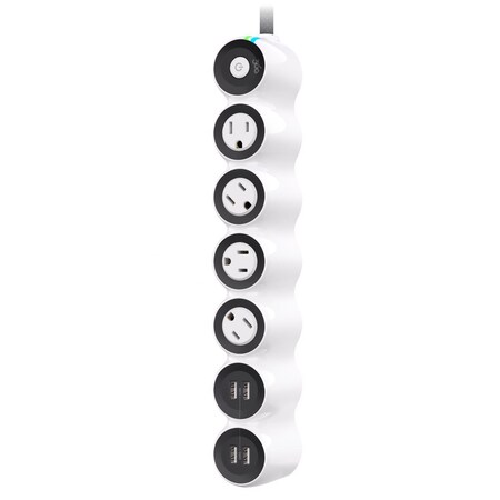 360 Electrical PowerCurve 5 ft. L 4 outlets Power Strip w/Surge Protection White 1080 J 3E0778-WVG4NA