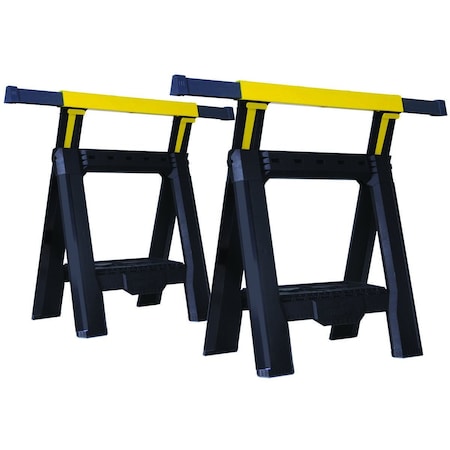 Fatmax 32 in. 2-Way Adjustable Folding Sawhorse - Pair Black, 2PK STST60626