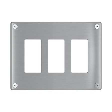 Legrand Wall Plate, 7.34" W, Stainless Steel WSP63G1PS