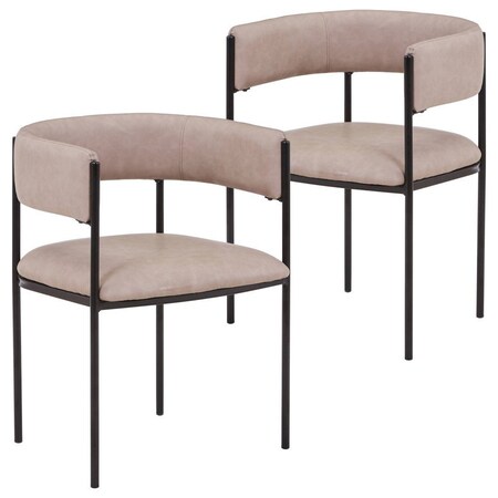 Leisuremod Cyril Collection Modern Chair in Taupe, 2PK CDC22TP2