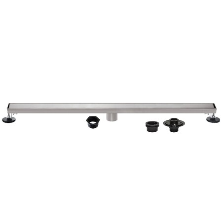 Kingston Brass 60-Inch Stainless Steel Linear Shower Drain with Reversible Tile Insert and Flat Grate BSFK6028
