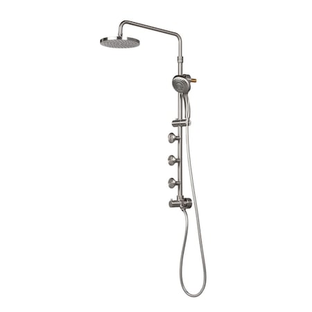Pulse Showerspas 1.8 GPM Lanikai Shower System with 8 in. Rain Showerhead, Brushed Nickel 1028-BN-1.8GPM