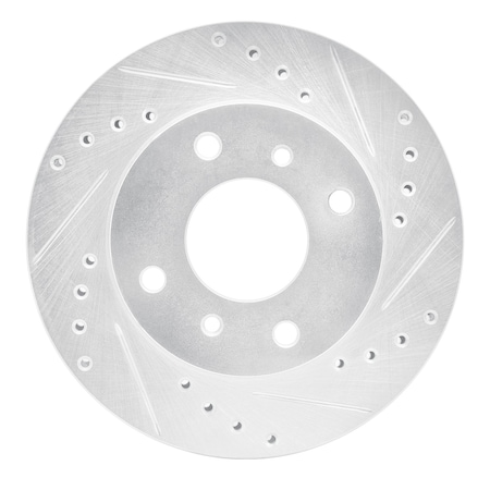 Dynamic Friction Co DFC Brake Rotor - Drilled and Slotted - Silver 631-67028R