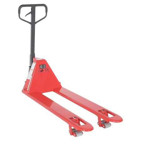 Vestil Steel Low Profile Pallet Truck 21 In. x 48 In. 4,000 Lb. Capacity Red PM4-2148-LP