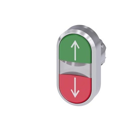 Siemens Illuminated twin pushbutton, 22 mm, round, metal, shiny, red: arrow 3SU1051-3AB42-0AN0