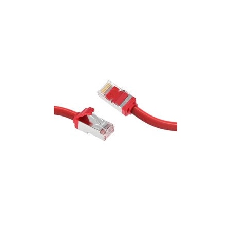 Cable Wholesale Slim Cat8 Red S/FTP Ethernet Patch Cable, Molded Boot, 40Gbps - 2000MHz, 6mm OD, 4-Pair 28AWG 13X8-67100.5